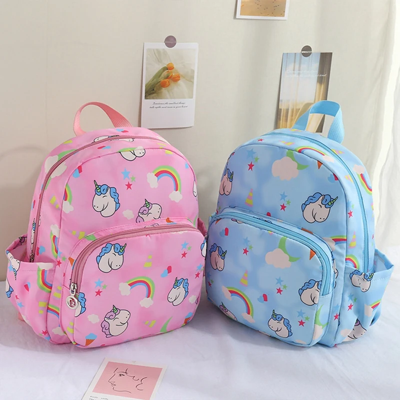 Trendy Waterproof Backpack Waterproof Kindergarten Primary School Bookbag Student Backpack Cartoon Unicorn Kids SchoolBags