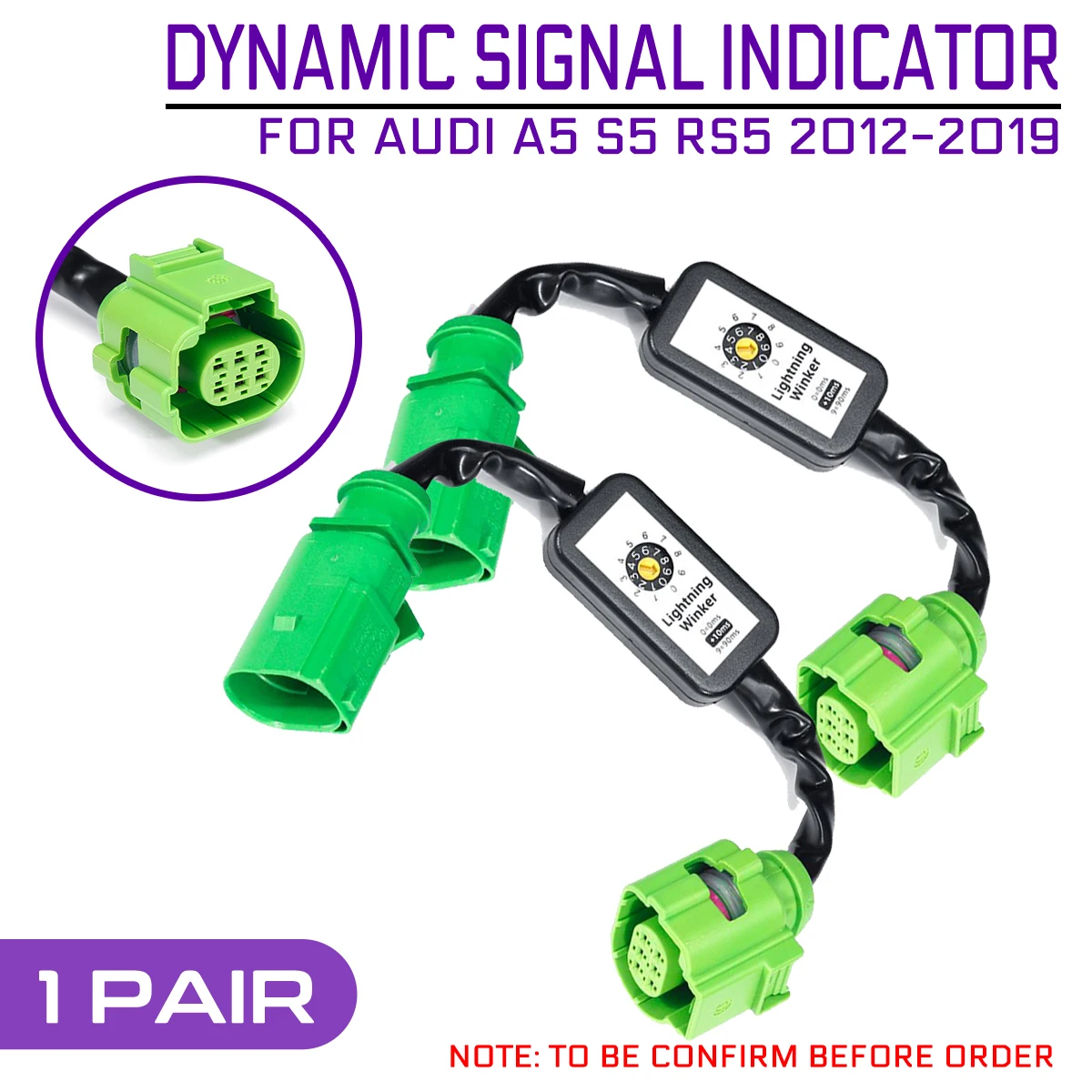 

Dynamic Turn Signal Indicator 2Pcs Car Light LED Taillight Add-on Module Cable Wire Harness For Audi A5 S5 RS5 2012-2019