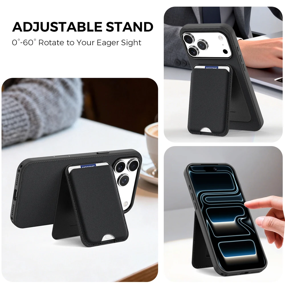 Фото Магнитный чехол-кошелек MagSafe Techwoven для iPhone 15, 16, 17 Pro Max и Samsung S25, S26 Ultra с отделениями для карт №5
