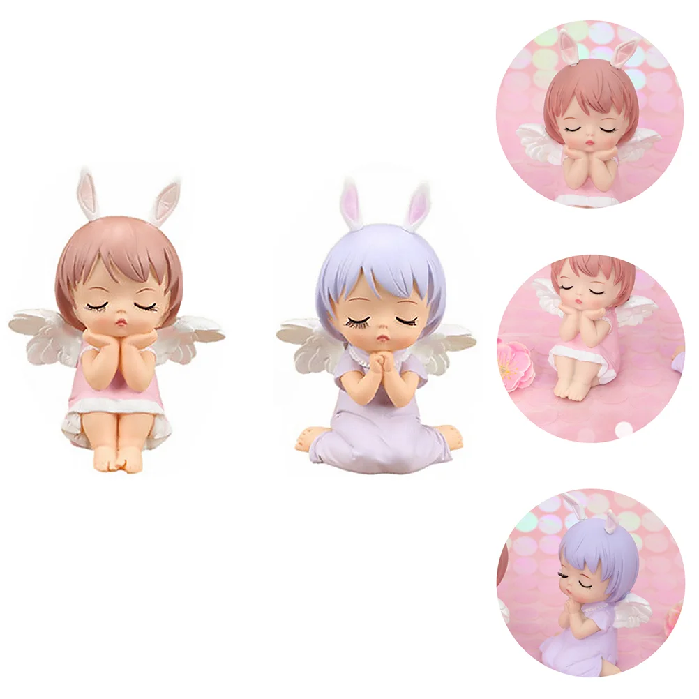 

2 Pcs Annie Cake Decoration Lovely Ornament Birthday Toppers Bath Toys Babies Delicate Mini Jacket Supply