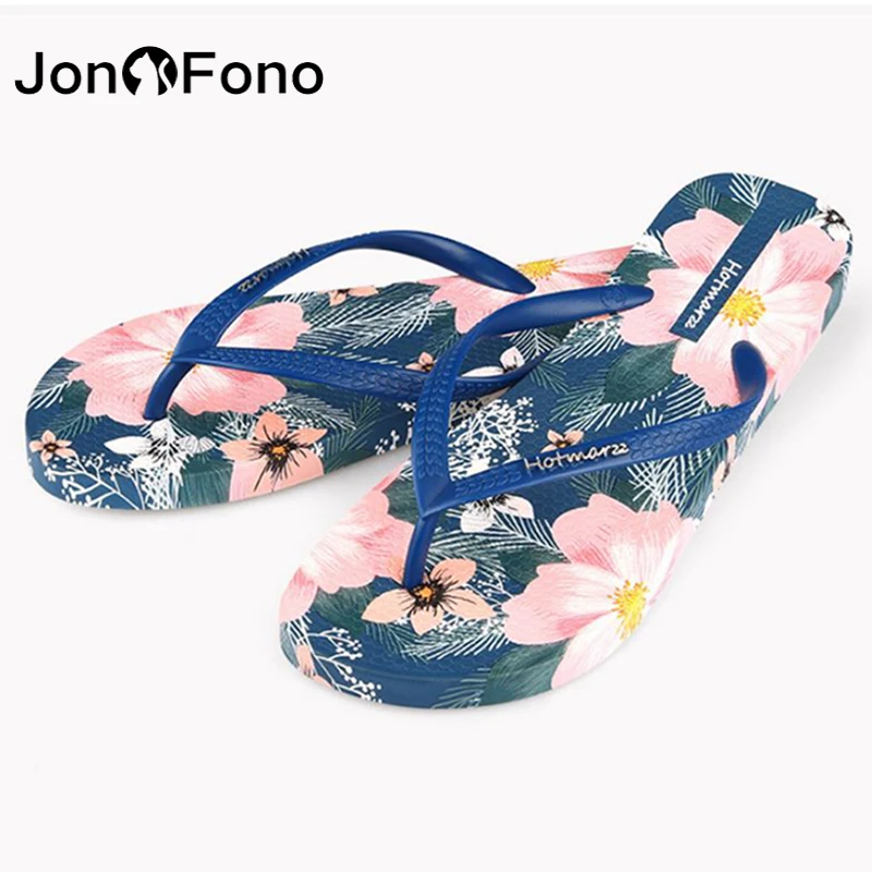 

JonoFonoIns новые женские тапочки шлепанцы с цветами Летняя женская обувь пляжная уличная женская повседневная обувь размер 35-42