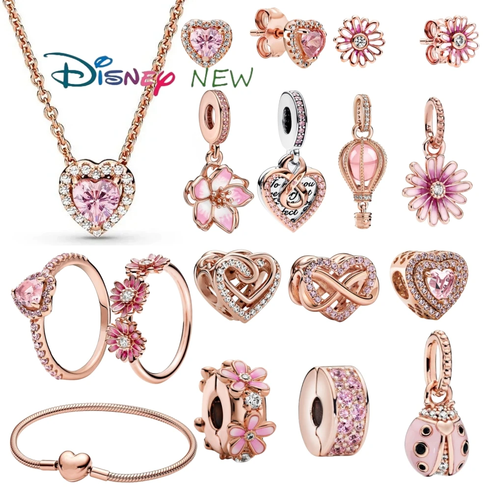 Модный браслет Pandora Daisy Love в форме сердца подвеска из меди и кубического циркония