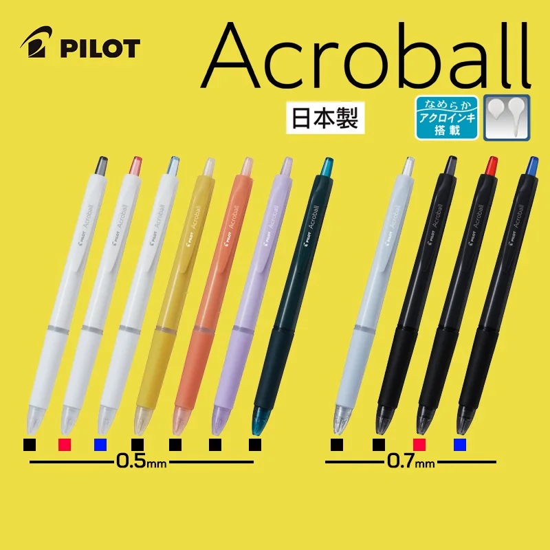 Фото Шариковая ручка PILOT Acroball 0,5/0,7 мм, гладкие чернила с низкой вязкостью, свободное письмо, минималистичный прозрачный стержень для ручки, высококачественные канцелярские принадлежности №2