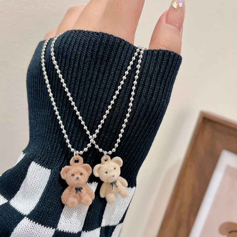 

2021 New CuteTeddy Bear Pendant Necklaces Choker for Women Girls Trendy Sweater Collar Neck Chain Cute New Year Choker Jewelry