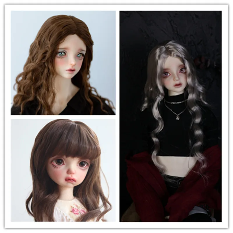 

BJD wig female 6 points 4 points 3 points soft silk imitation Mohair medium split large Wavy long hair
