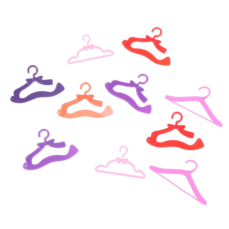 

10pcs/20pcs/set Doll Furniture Hangers Doll Accessories Bowknots Heart-Shaped Dolls Clothes Accessories Doll Hangers