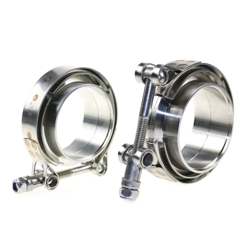 

3 Inch Stainless Steel V-Band Bolt Clamp with Flanges Stainless Steel Downpipes Pipe Turbos Exhaust V-Band Clamp
