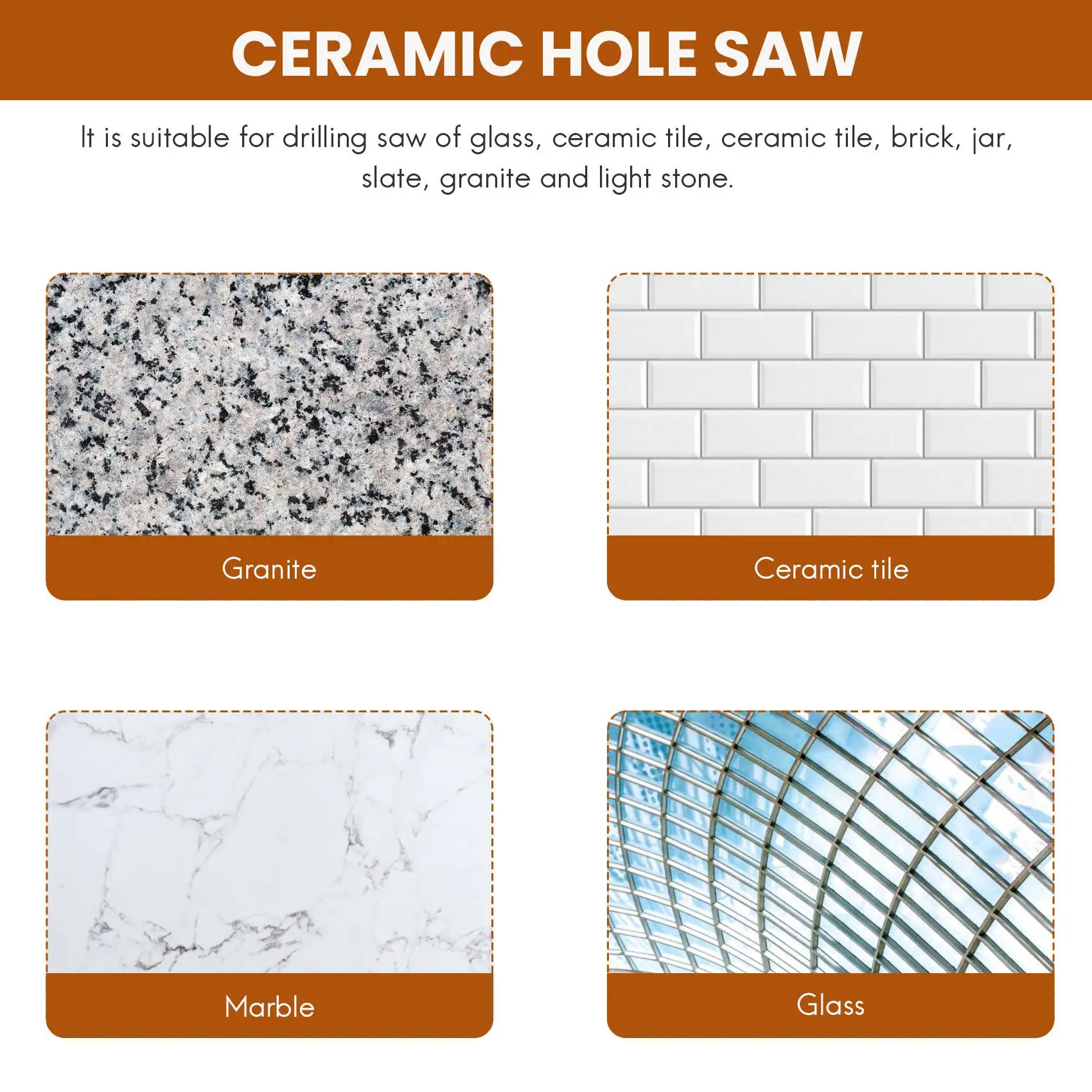 Набор сверл с алмазным покрытием 50 шт. кольцевая пила наконечником 6 мм для плитки