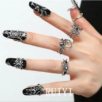 hip hop metal geometric spider rhinestones nail ring new nail buckle irregular for women men party jewelry europe and america