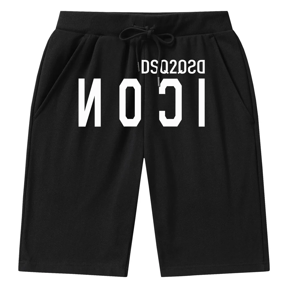 

ICON Mens Summer Casual Shorts DSQ2 Brand Mens Loose Cotton Swim Surf Dry Beach Shorts Street Hip Hop Sports Jogger Print Shorts