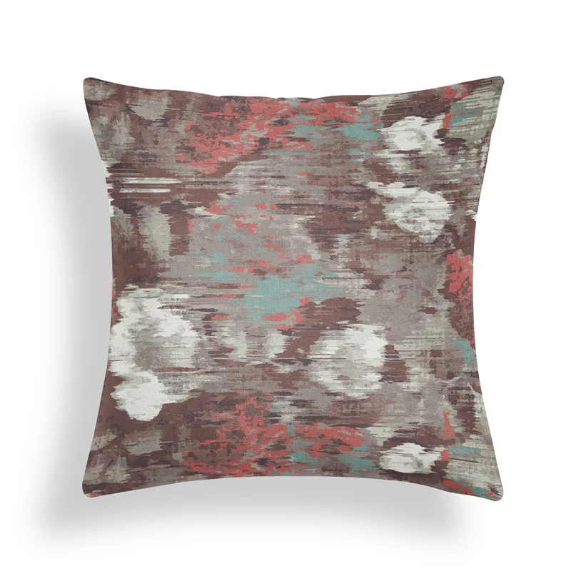

Modern Brown Boho Pillow Case Graffiti Printed Colorful Cushion Cover Retro Neutral Geometry Abstract Throw Pillow Cover