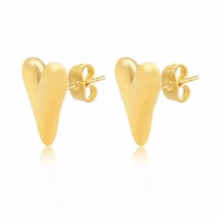 charm heart stud earring for womengolden love earring stainless steel romantic party gift new
