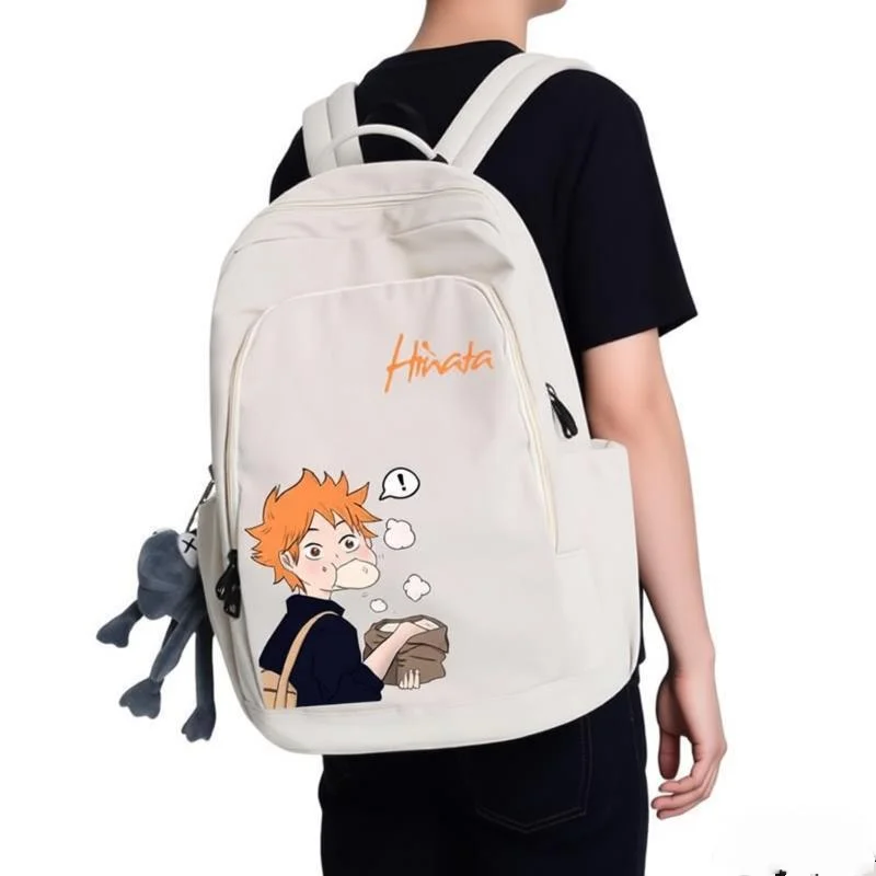 Фото Водонепроницаемый рюкзак-итабэг Haikyuu Hinata Shoyo из нейлона с подвеской-куклой, для хранения учебников, для студентов, для занятий спортом на открытом воздухе, подарок для фанатов №4