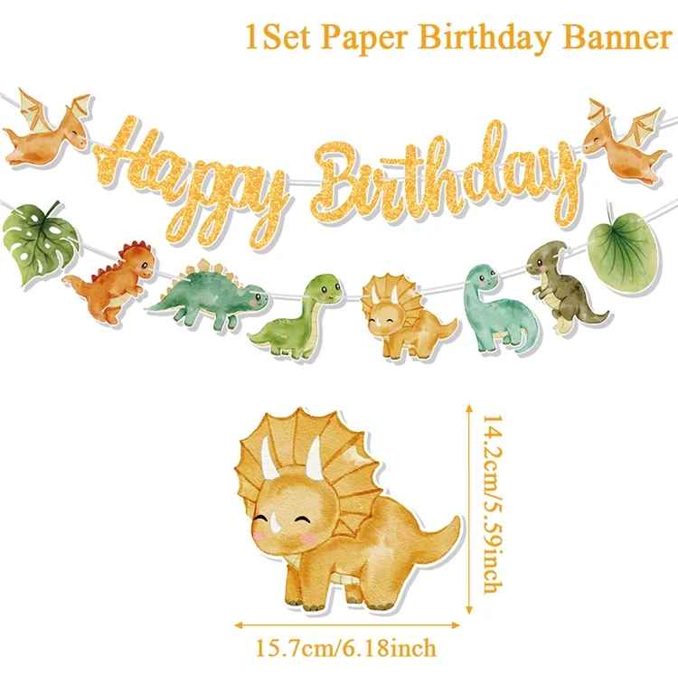 

Гирлянда с днем рождения динозавра