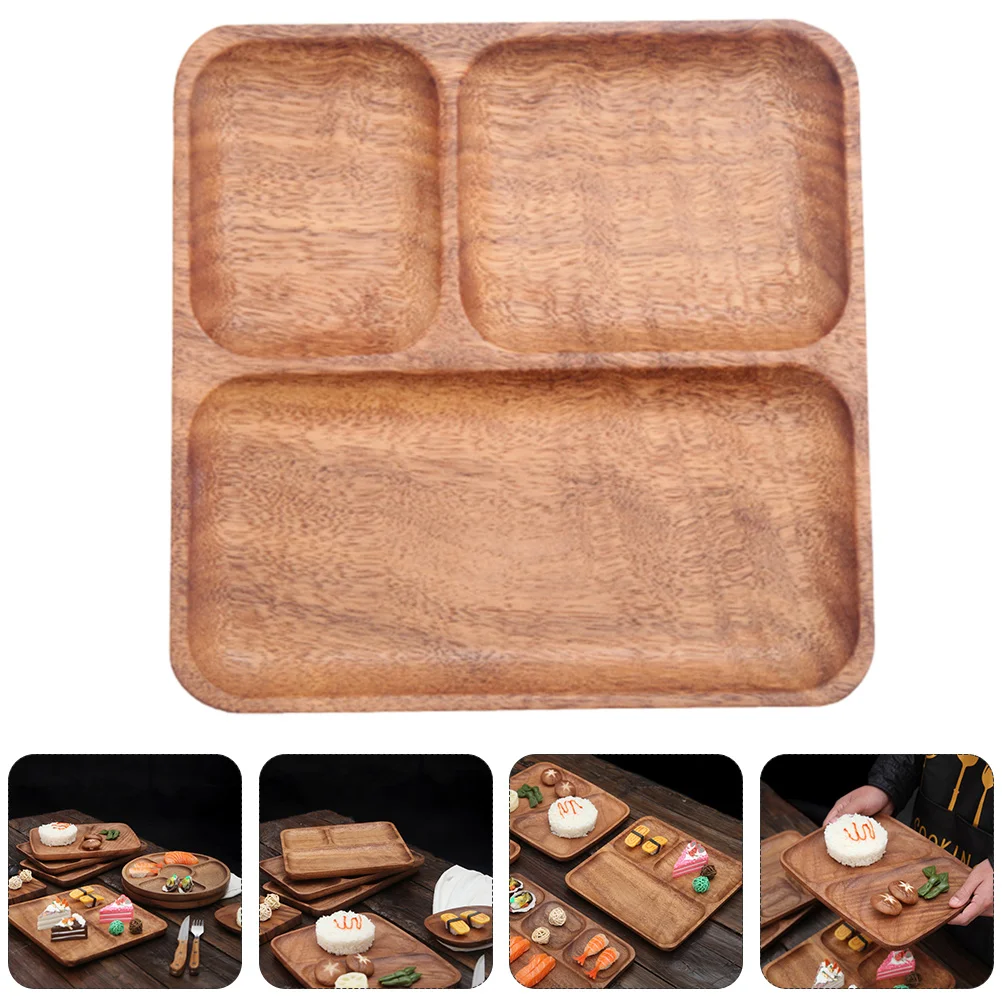 

Plate Portion Platter Dividedwood Diet School Serving Eating Healthy Dinning Meal Tray Control Aid Loss Weight Lunch