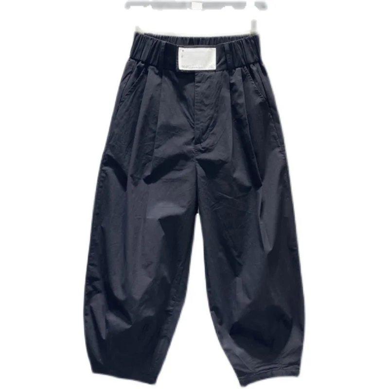

VANOVICH Korean Style 2022 Summer New Casual Elastic High Waist Slim Fashion Pants Women LOOSE Solid Ankle-Length Harem Pants