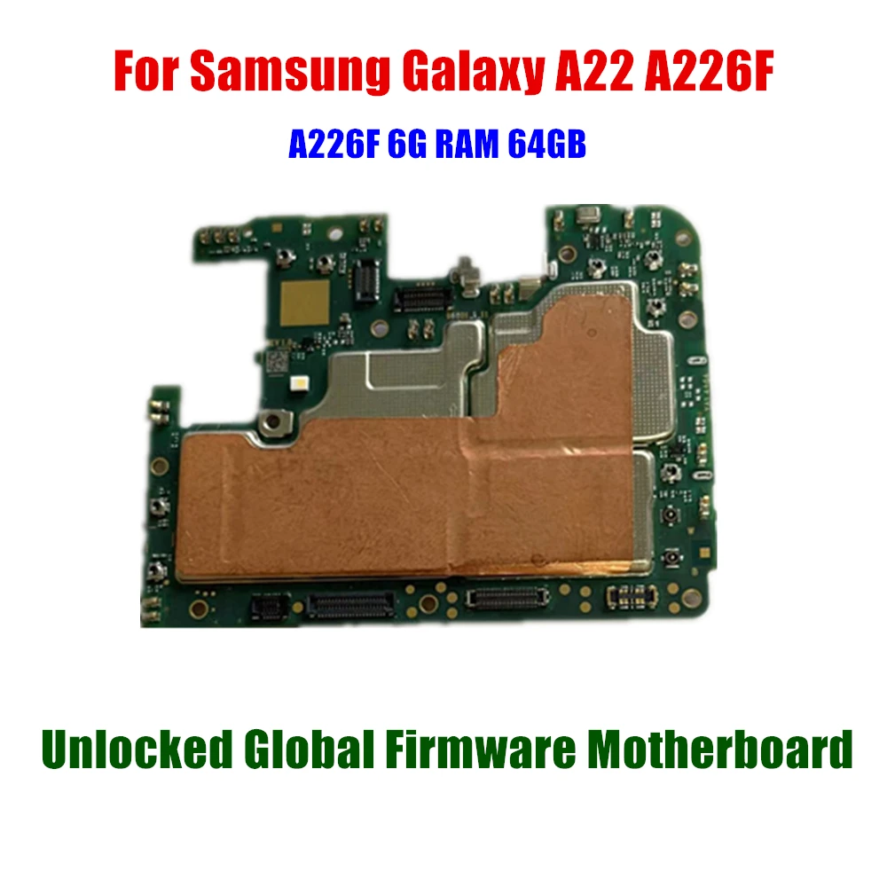 

Оригинальная разблокированная материнская плата для Samsung Galaxy A22 A226F, оригинальная основная логическая плата с полными чипами, система Android, европейская версия