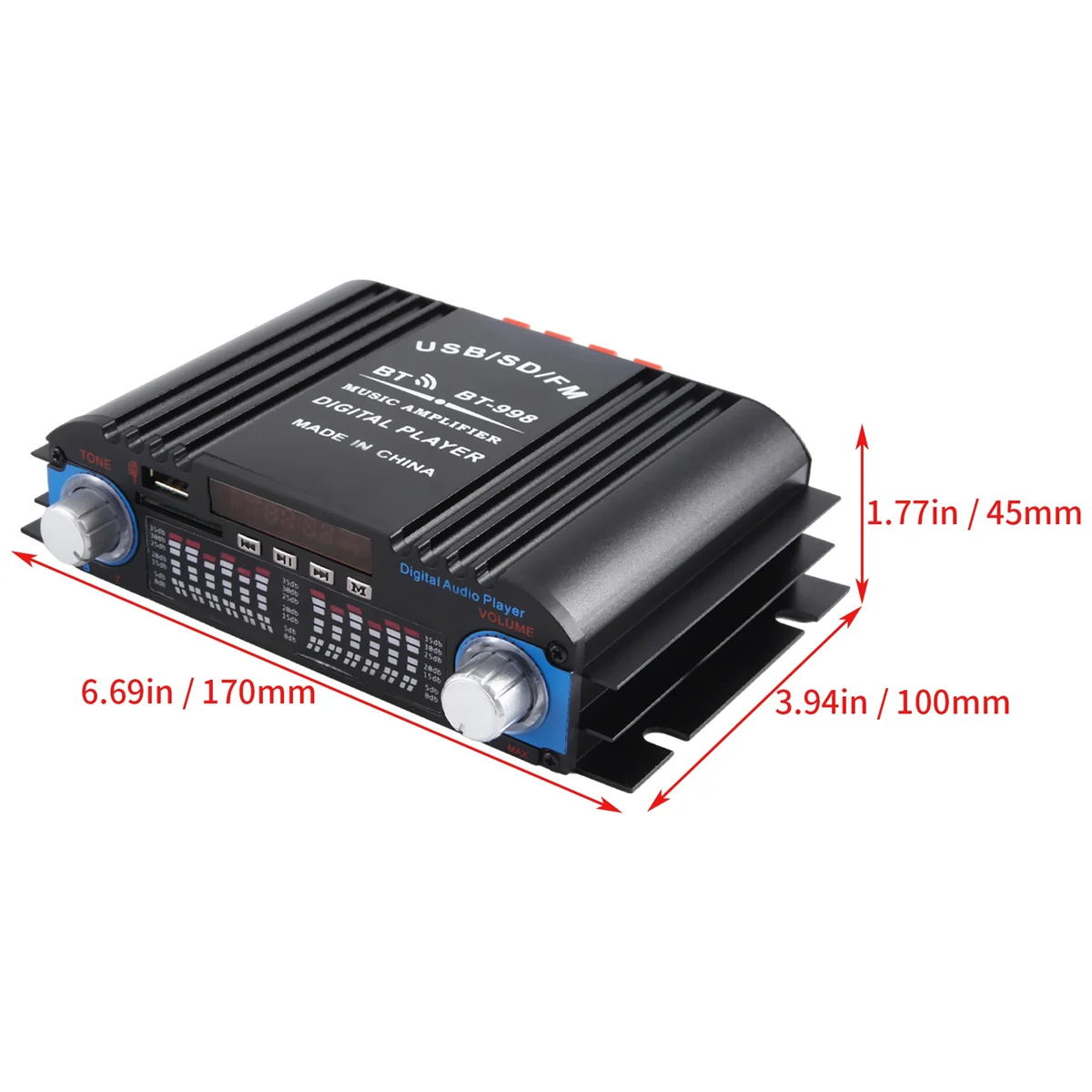 HiFi усилитель звука цифровой 4-канальный аудиоусилитель Bluetooth караоке-плеер