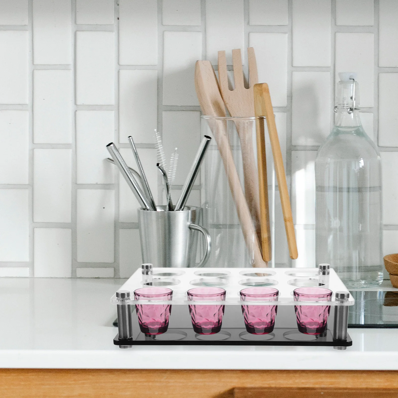 Полка-бар подстаканник круговой поднос сервировочное блюдо акриловая подставка