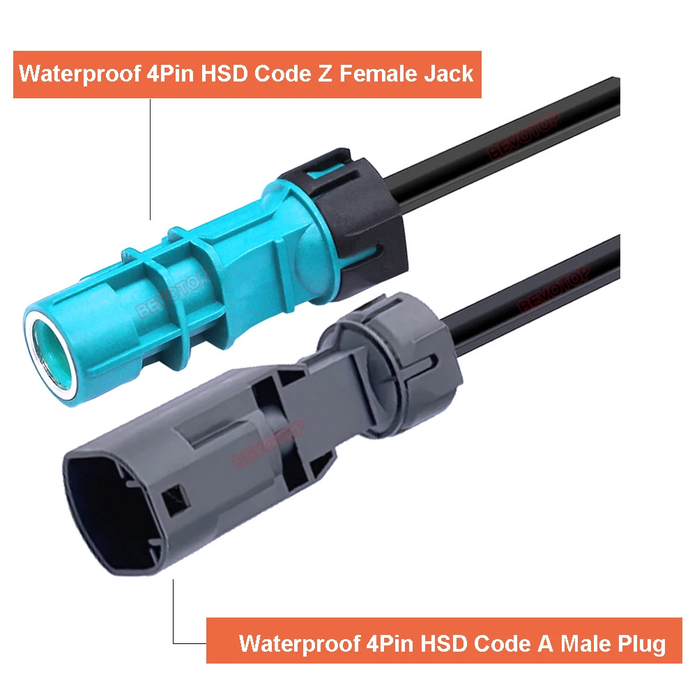 

4G 0971192 A для A6 C7 Кабель-адаптер для передней камеры 4-контактный 4G0 971 192 A 2012-2017 Водонепроницаемый LVDS HSD Видеолиния BEVOTOP Автоматический кабель