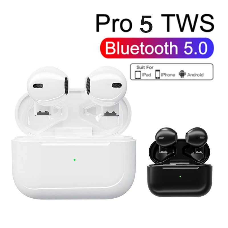 

Pro 5 Mini TWS Wireless Earbuds Stereo Bluetooth Headset Sport Earpoddigns Fast Pairing 9D Sound Noise Cancelling For Androi ios