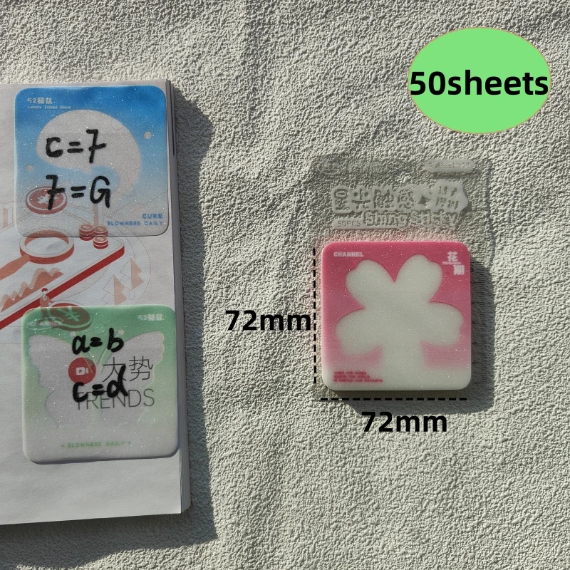 

50 листов наклейки для заметок, прозрачные липкие блокноты для блокнотов, прозрачные закладки для чтения книг, канцелярские принадлежности, школьные принадлежности