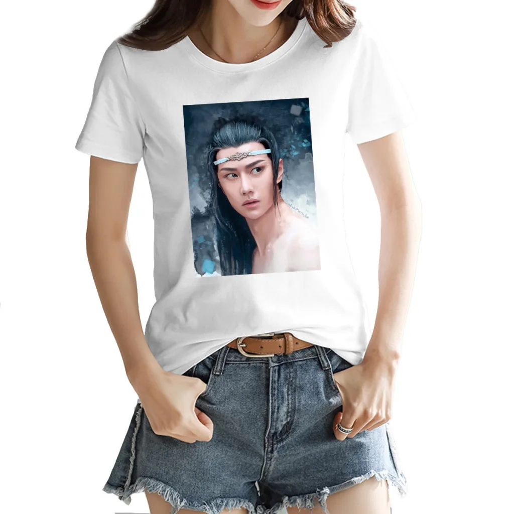 

Women's T-shirt The Untamed. Lan Zhan Vintage Round neck Humor Fresh White Tops Tees European Size