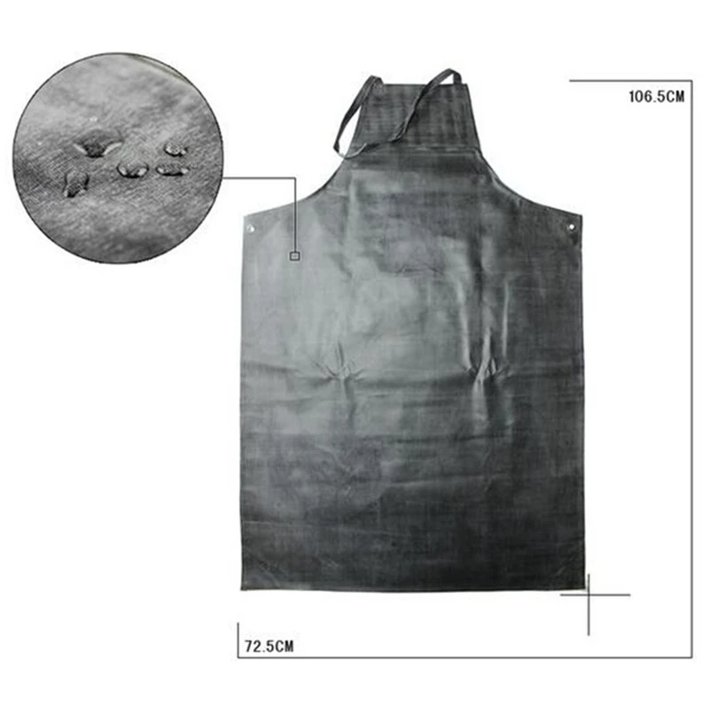 

2X Heavy Duty Waterproof Rubber Vinyl Apron Industrial PVC Aprons Adjustable Rubber Butcher Apron For Men