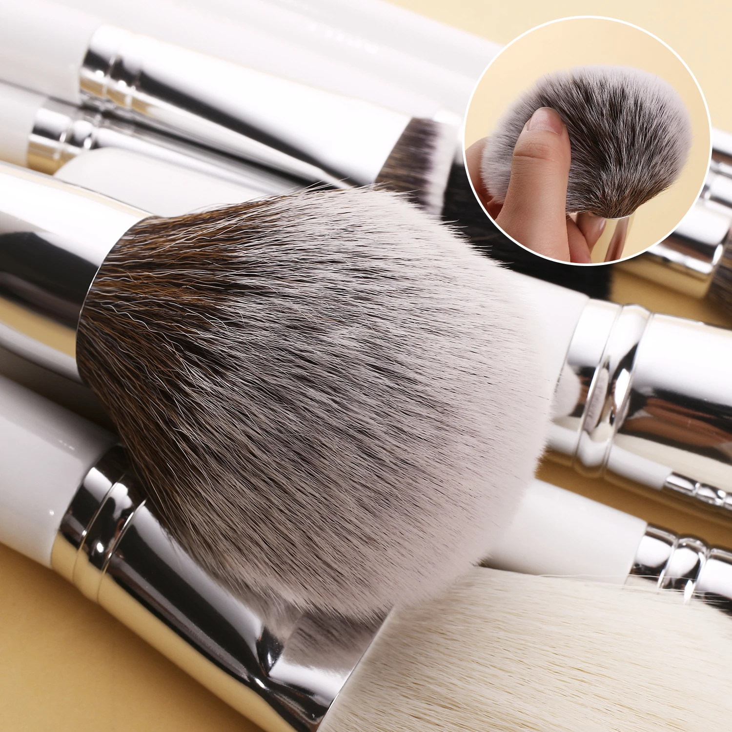 Набор кистей для макияжа BEILI с держателем и губкой инструменты основа бровей