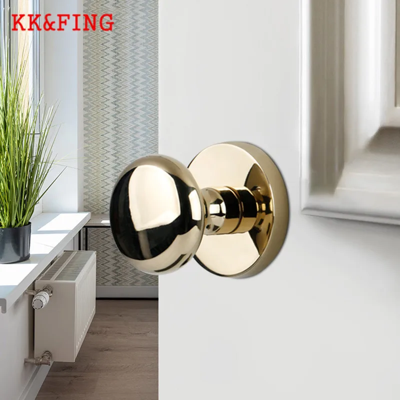 KK&ampFING Mute Room Door Lock Zinc Alloy Invisible Single-sided Secret Interior European Bathroom Spherical |