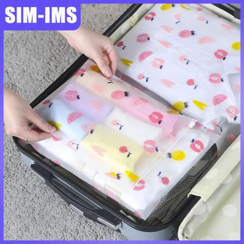 

Portable Travel Packing Pouch Travel Transparent Fruit Clothing Vacuum Bags Makeup Underwear Zipper Portable Organizer Pouch