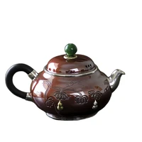 new arrival handmade silver made 9999 top fashion metal teapot