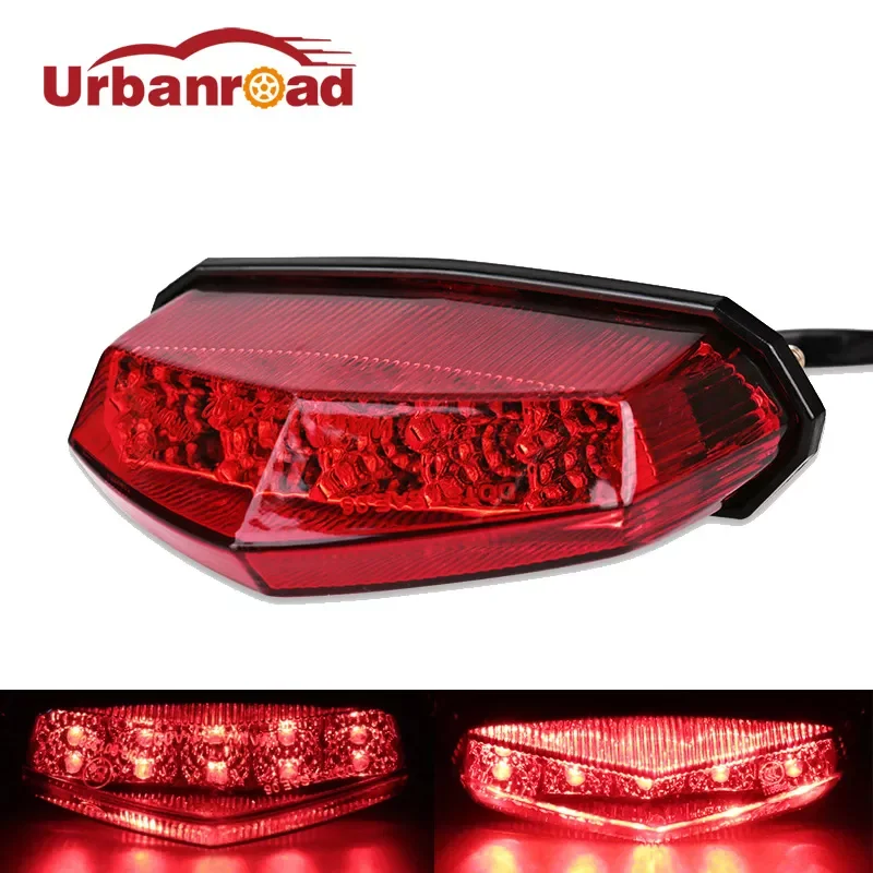 

NEW2023 Fishberg Red Universal 12v Motorcycle Tail Light Led Stop Taillight Brake Brakelight Motorcycle Rear Brake Light Led Sto