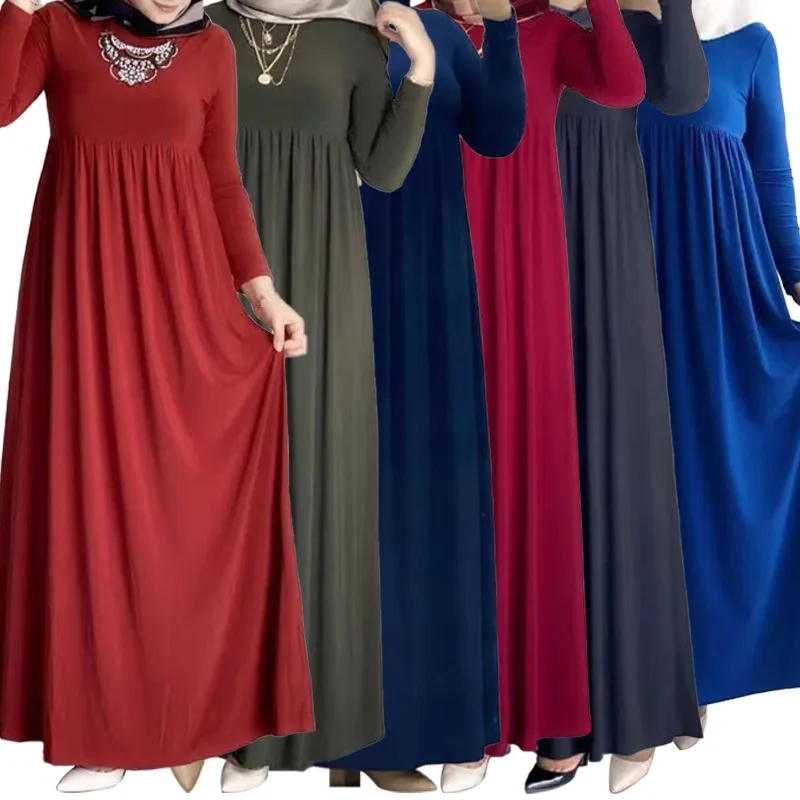 

2023 Eid Mubarak Рамадан Abayas для женщин мусульманская модная одежда Jalabiya халат с длинным рукавом Caftan Dubai Djellaba исламский кафтан