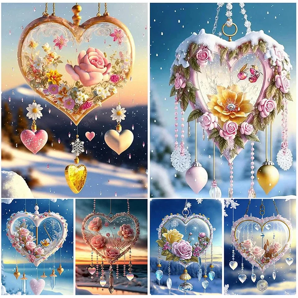 Ловец снов алмазная живопись Снежная сцена любовь подвеска 5D картины мозаика