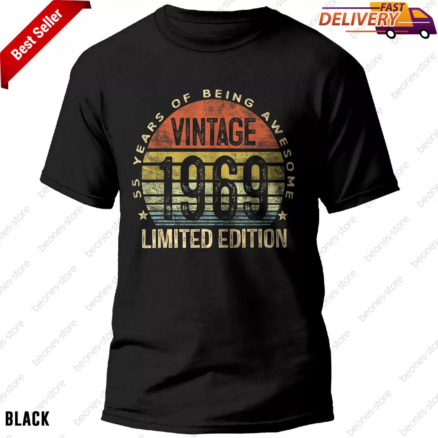 Vintage 1969 T-Shirt for 55th Birthday Limited Edition Gift 55 Years Old....