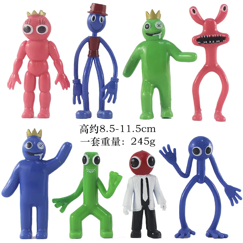 

6 8 12pcs rainbow friend ship model.Statue animationcartoon game character doll kawaii blue monster for kids fans