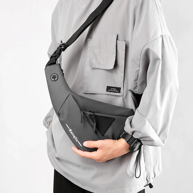 Миниатюрная сумка через плечо для мужчин нейлоновый материал неправильная форма