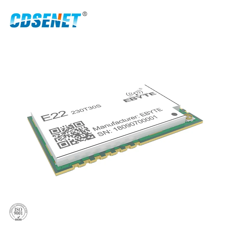 CDSENET SX1262 230HMz LoRa Wireless Serial Port Module SMD 1W 30dBm 10km Long Range E22-230T30S IPEX/Stamp Hole Antenna