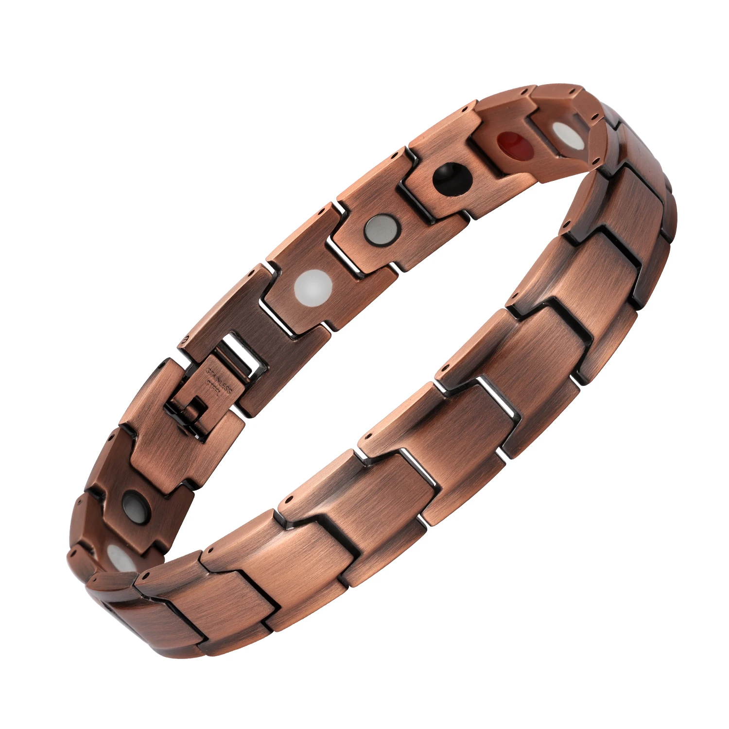 

4 Bio Elements Healing 99.95% Pure Copper Bracelet for Men VINTAGE Fashion Jewelry Pain Relief & Arthritis Accessories