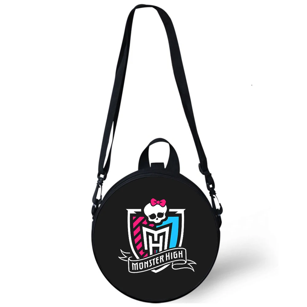 

Monster High Anime Child kindergarten Bag 3D Print Crossbody Shoulder Bags For School Women Mini Round Bagpacks Rugtas Bag