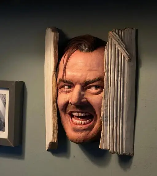 

3D Настенный декор с человеческим лицом ручной работы, украшение для книг, декор для Хэллоуина, блестящая настенная вешалка, скульптура для лица, художественное украшение