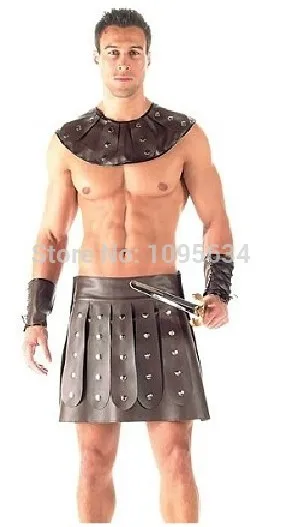 

Free PP Men's Dark Gladiator Costume Warrior Fancy Dress L XL Halloween Cosplay Costume For Men