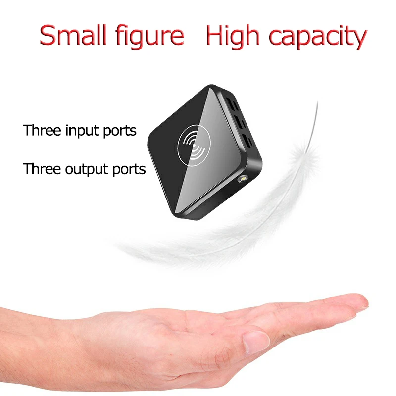 50000 мАч Mini QI Wireless Power Bank с 3 портами USB Цифровой дисплей для быстрой зарядки