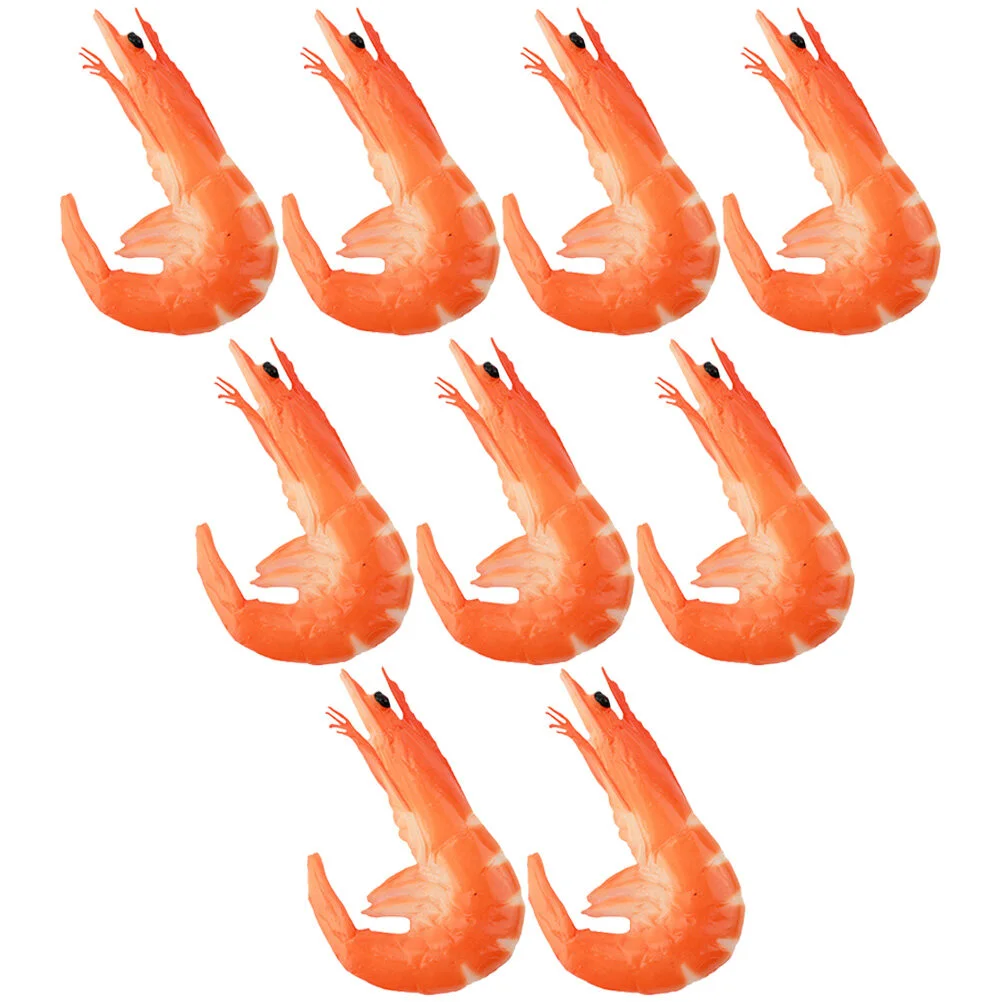 

9pcs Food Model Realistic Fake Shrimp Simulated Food Decoration Shrimp Model