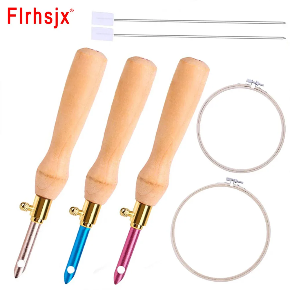 

3PCS/Set Embroidery Punch Needle Embroidery Pen Cross Stitch Hoop Punch Needle Tool Kit for Embroidery Floss Cross Stitching