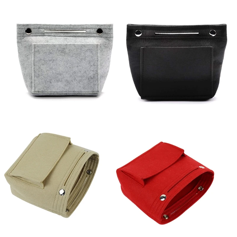 

Felt Makeup Cosmetic Bag Multi-Pockets Toiletry for CASE Handbag Travel Organize