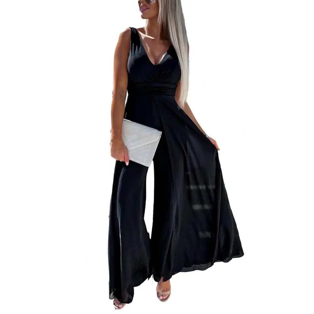 Sexy Women Prom Jumpsuit Breathable High Waist Full Length Women Prom Jumpsuit  Willowy Lady Jumpsuit Women Garment
