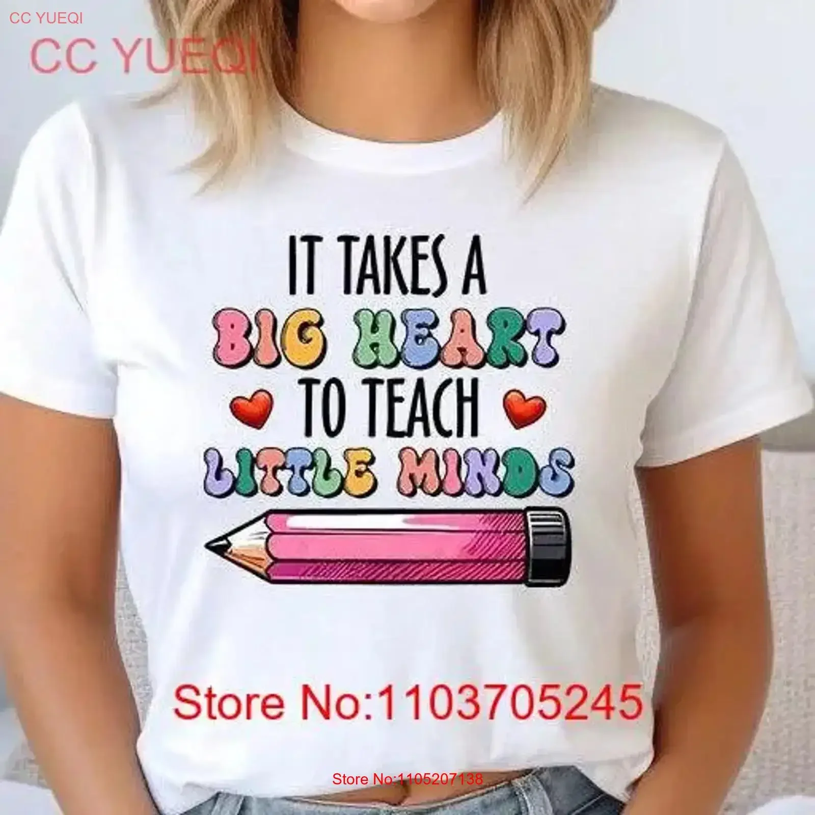 Фото Футболка It Takes A Big Heart to Teach Little Minds School Teacher Teaching Bella Canvas с круглым вырезом DTF 50393, винтажная стираная футболка №1