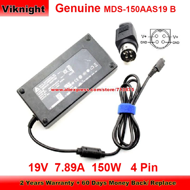 19v 7.89a 150w Charger Mds-150aas19b With 4 Pin Tip Power Supply